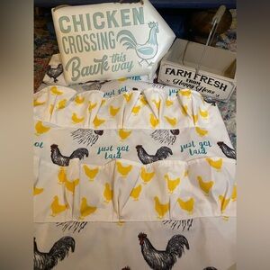 Chicken Egg Apron w/ Decorative Sign and Pail